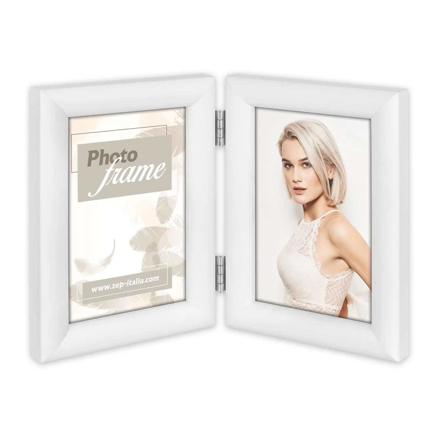 ZEP CORNICE TENDER WHITE GA257W 32,3X21 2 FOTO 13x18 cm in legno bianco